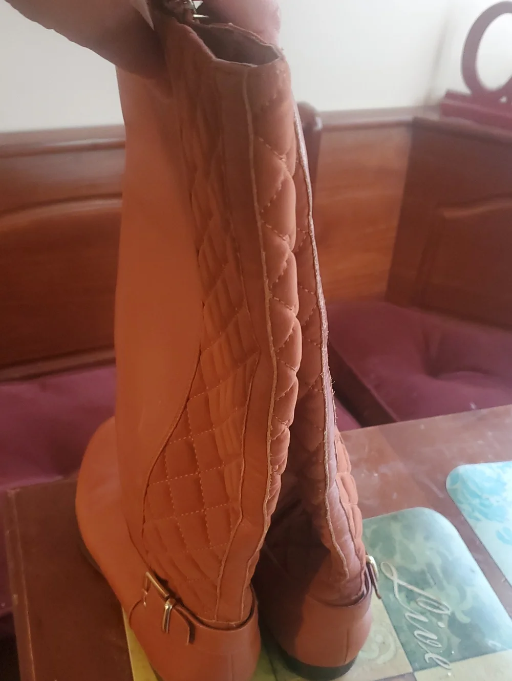 Isaac Mizrahi Live! Leather Riding Boots Wide Calf -Standard Sz10 Women